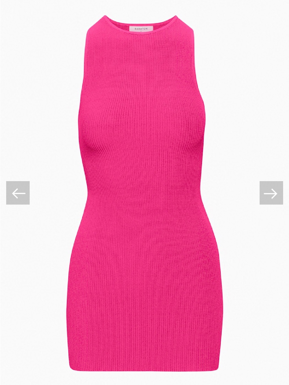 Aritzia Babaton Sculpt Knit Racer Mini Dress Pink